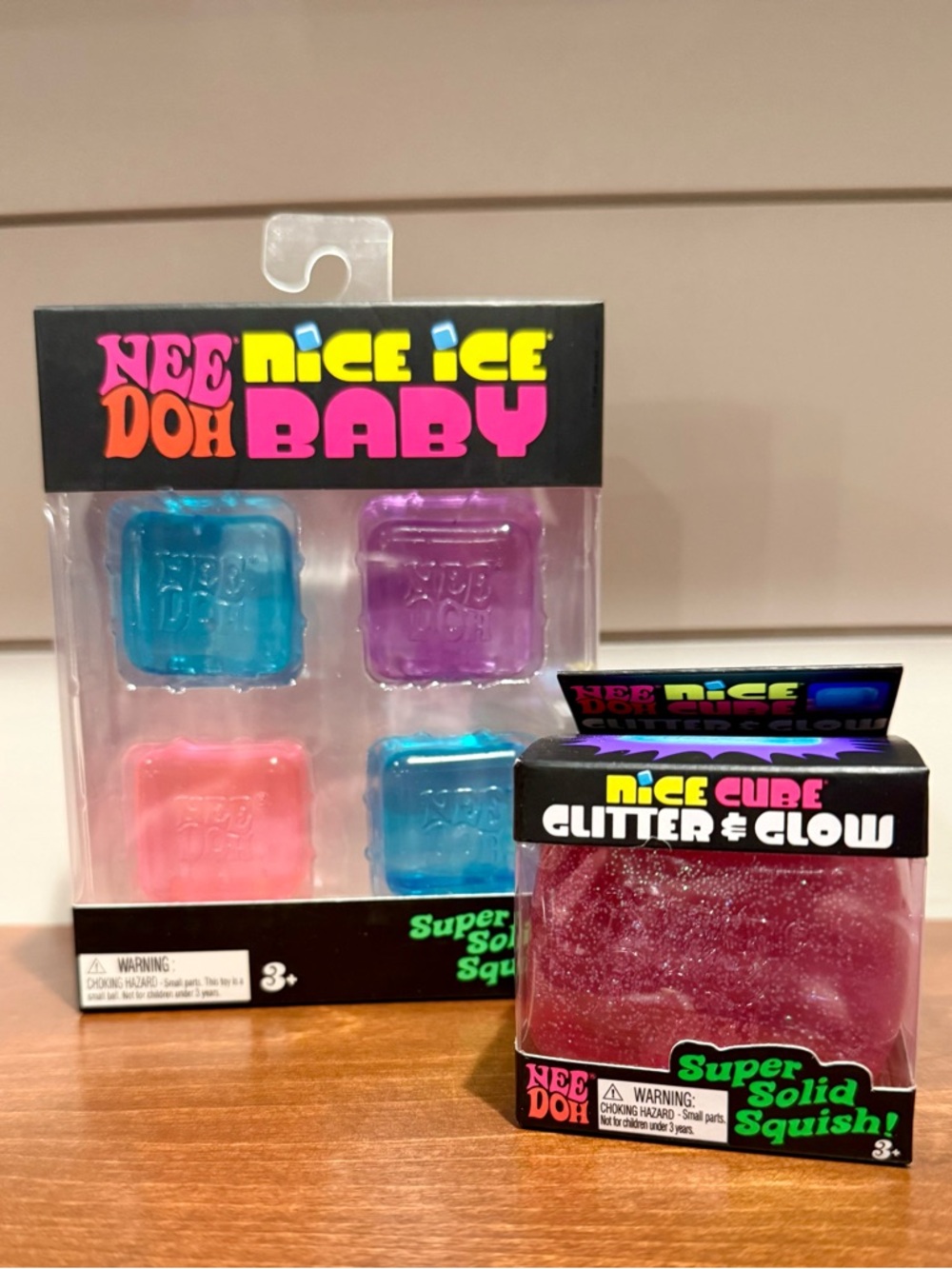 Bundle Nice Ice Baby 4 pack & Nice Cube Glitter (Pink) & Glow Squishies